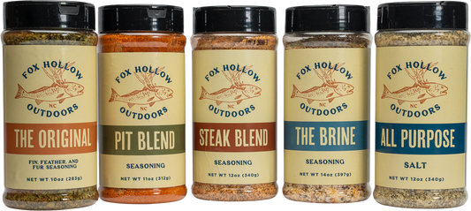 Fox Hollow Outdoors seasoning bundle — full blend lineup