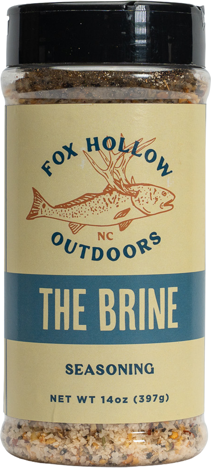 Fox Hollow The Brine seasoning, front of bottle