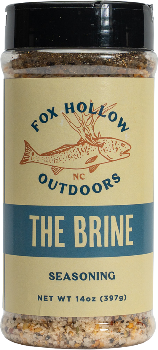 Fox Hollow The Brine seasoning, front of bottle